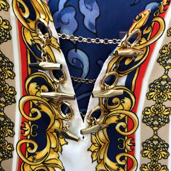 Cache Women Paisley Red Blue Gold Soft Tunic - Picture 3 of 8